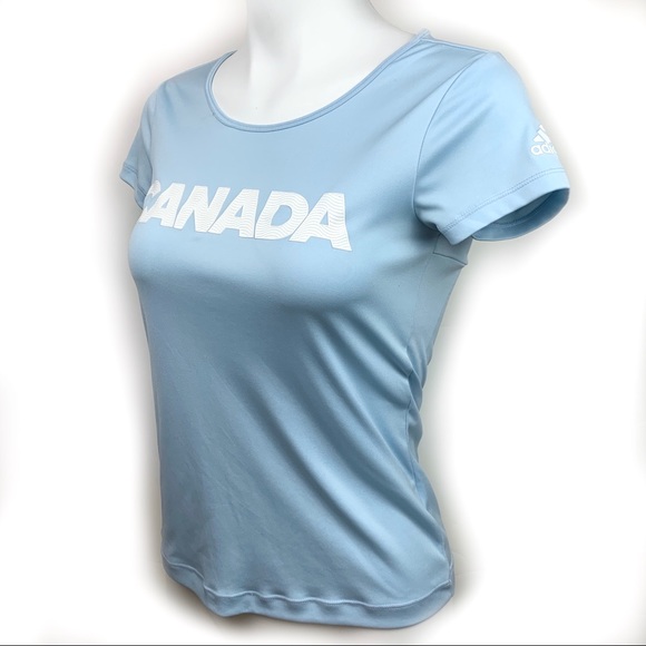 ADIDAS Baby Blue Canada Olympic Sport T Shirt M - Picture 8 of 8